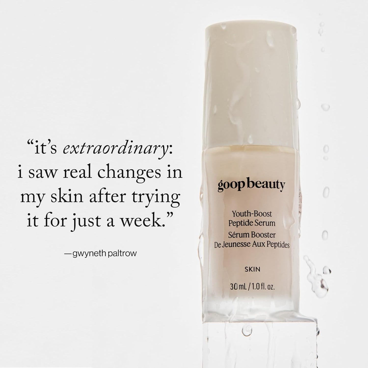 goop Beauty Peptide Serum | Reduces Fine Lines, Wrinkles, & Dark Spots | Peptides, Ceramides, & Niacinamide | Anti Aging Treatment to Improve Firmness & Elasticity | 1 fl oz