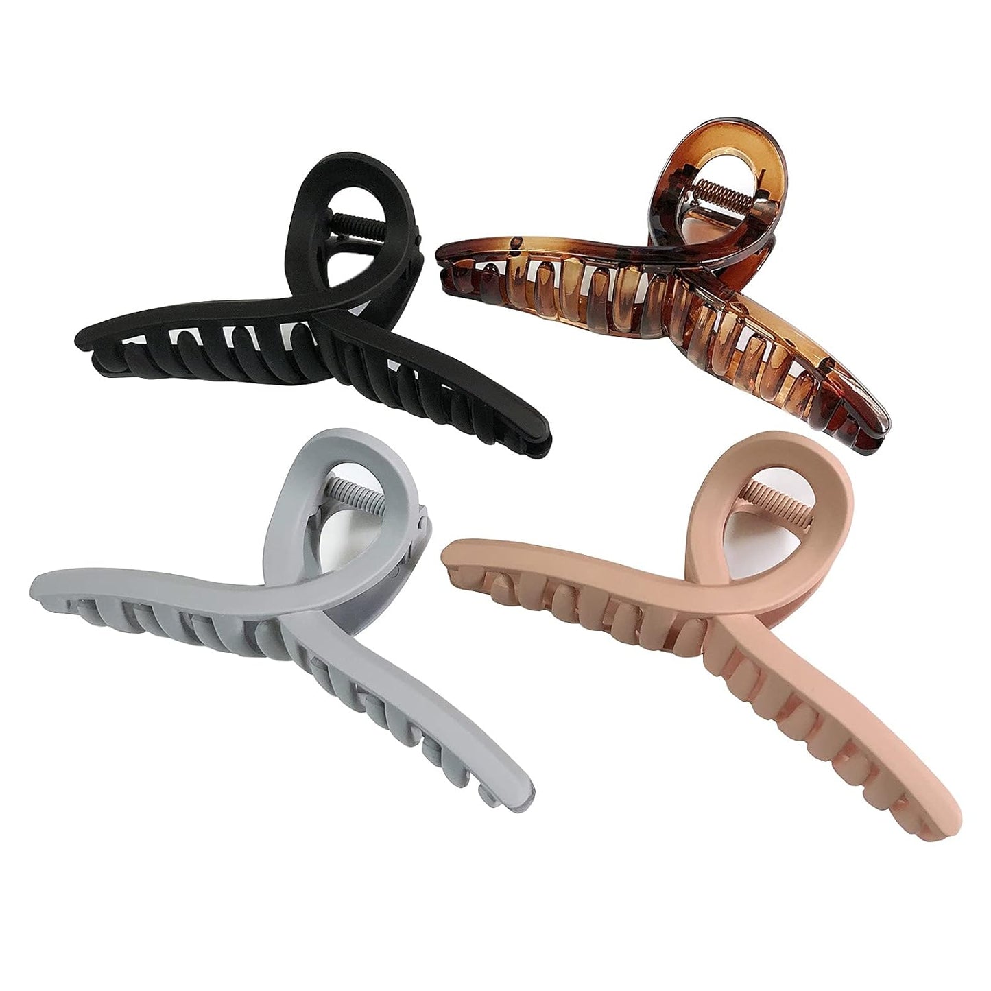 Hair Claw Clips Large 4.3 Inch No Slip Big Matte Jaw Butterfly Clip Clamp 4 Colors for Thin Fine Thick Hair Women, 4 Pack