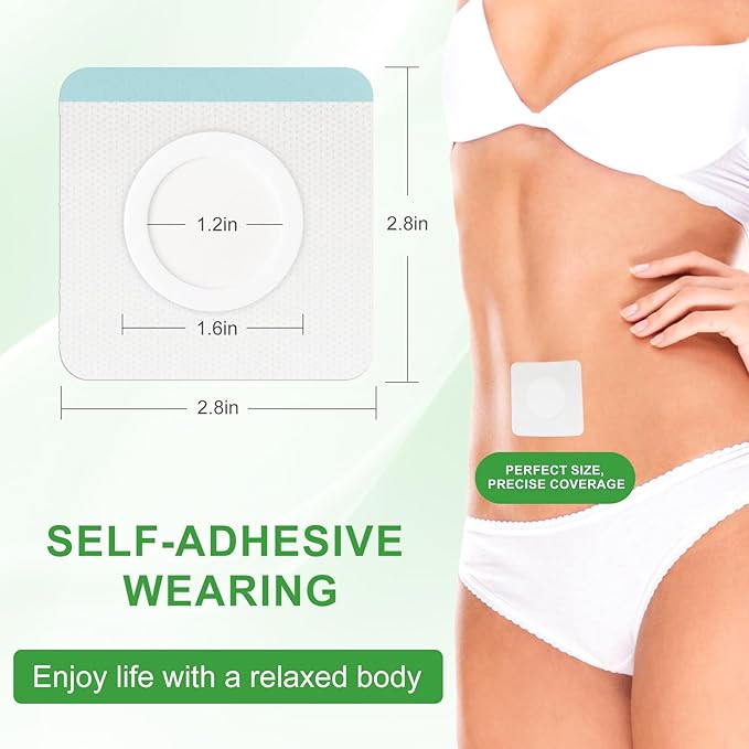 50 PCS Empty Disposable Castor Oil Patches, Upgraded Leak-Proof Self-Adhesive Castor Oil Belly Button Patch, Portable, Suitable for People of All Ages (Oil-Free)