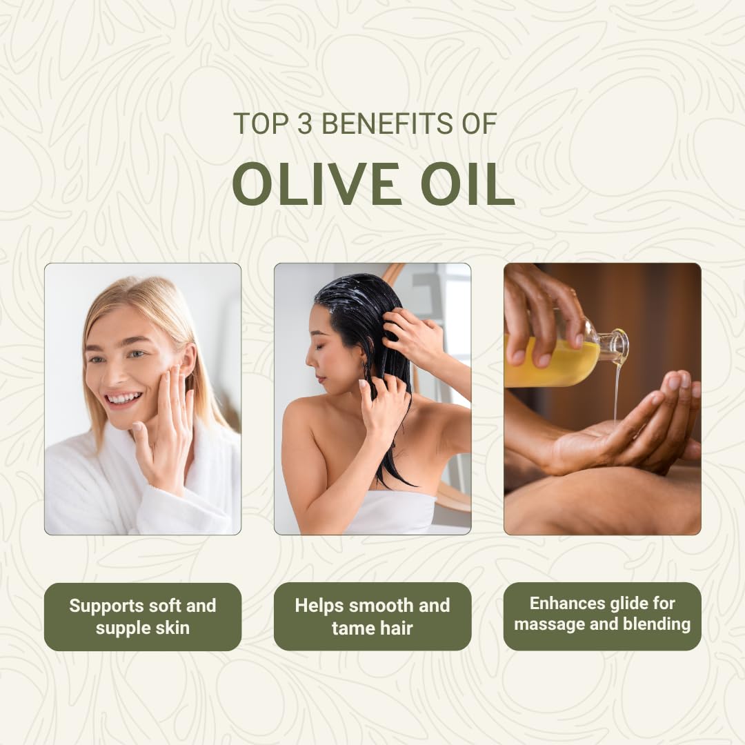 Olive Oil - 100% Pure Cold Pressed Natural Olive Oil (Aceite de Oliva) for Essential Oils Dilution, Massage & Skincare - Premium Grade (1Gallon)