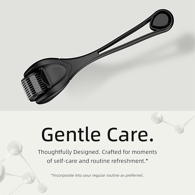 Microneedling Roller for Face and Beard | Derma Roller for Women and Men | Micro Needle Roller for Scalp Face [Fine]