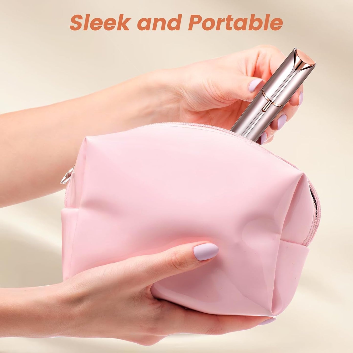 Facial Hair Remover for Women- as Seen on TV Painless Face Shaver -Mini Hair Remover, Electric Razor Shaver Portable Bikini Epilator for Lips, Chin, Armpit, Peach Fuzz, Fingers, Neck, Cheek(Champagne