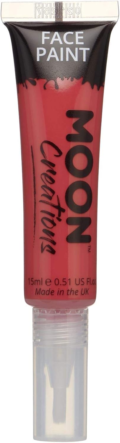 Face & Body Paint with Brush Applicator by Moon Creations - 0.50fl oz - Red
