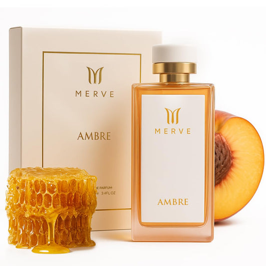 Merve Ambre Perfume For Women 3.4 oz | Premium Long Lasting Fragrance Luxury Scent | Jasmine, Honey, Floral, Fruity, Soft Spicy, Amber, Musk | Eau de Parfum