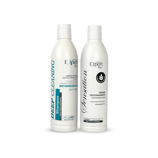 Expert Hair Perfect Smoothing Kit – Deep Cleansing Shampoo and Sensation Texturizing Cream (2x16.9 fl.oz)