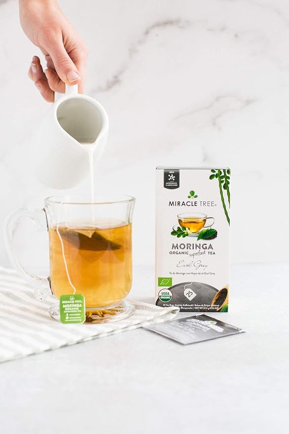 Miracle Tree - 3 Count of Organic Moringa Superfood Tea, 25 Individually Sealed Tea Bags, Earl Grey (Keto, Detox, Energy/Immunity Booster, Vegan, Gluten-Free, Organic, Non-GMO, Lightly Caffeinated)