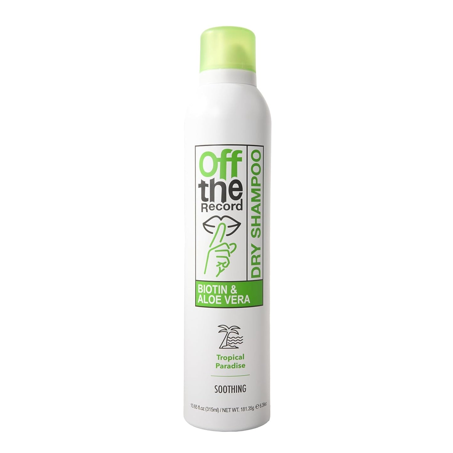 OFF THE RECORD Dry Shampoo - Tropical Paradise | Soothing & Hydrating | Biotin + Aloe Vera | Scalp Nourishment & Hair Strengthening | 10.65 oz