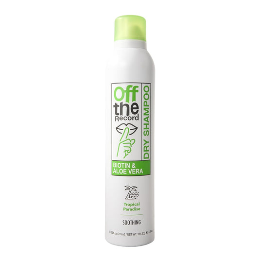 OFF THE RECORD Dry Shampoo - Tropical Paradise | Soothing & Hydrating | Biotin + Aloe Vera | Scalp Nourishment & Hair Strengthening | 10.65 oz