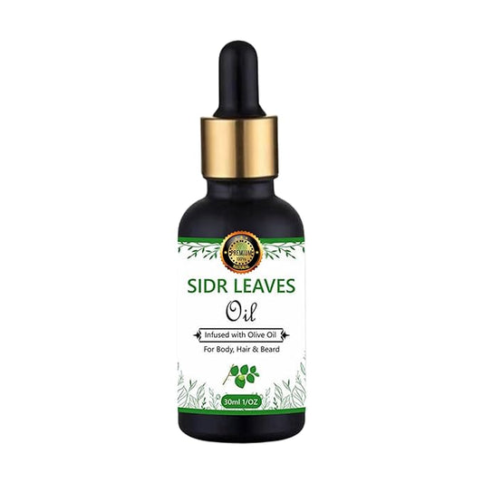 Sidr Leaves Oil -100% Natural Sidr Jujube Leaves, Infused w/Olive Oil- Promotes Healing For Body, Hair & Beard/For Ruqaiya/Skin Care, Dry Scalp, Frizzy, Strengthening- Non-GMO - 30ml