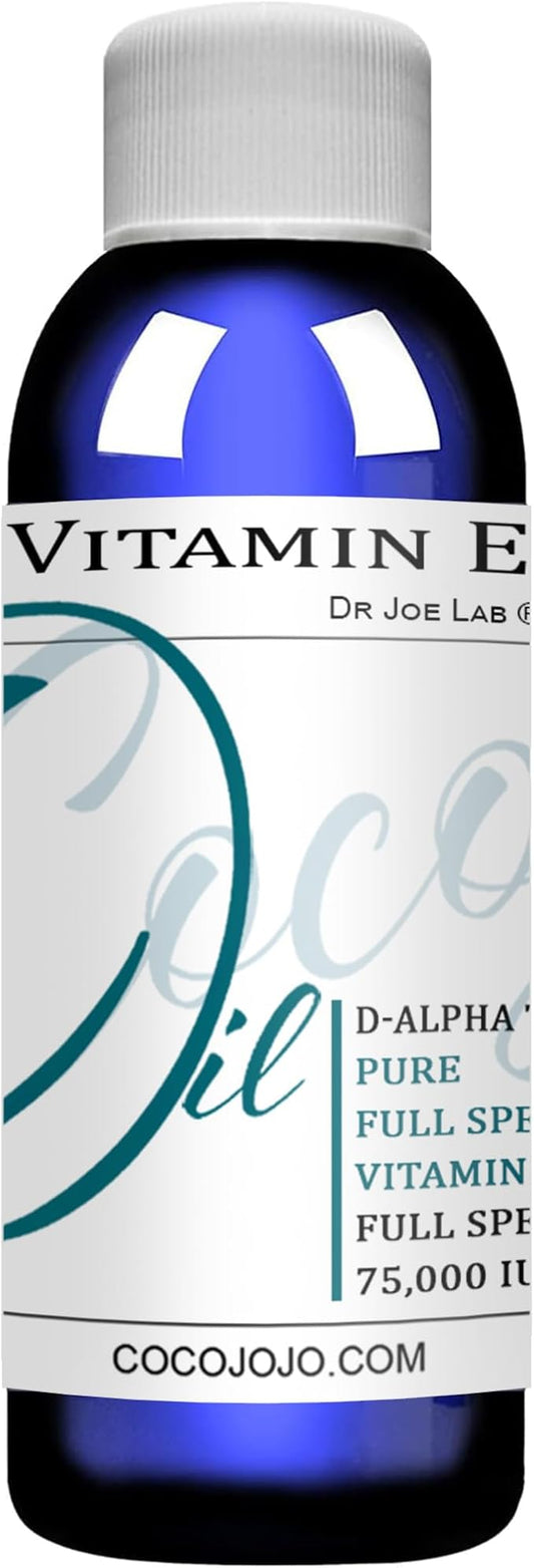 cocojojo Vitamin E Oil for Skin, Organic Vitamin E Oil for Hair, Face, Liquid Vitamin E, Vitamin E Body Oil, 100% Pure Natural Cold Pressed Unrefined, Moisturizes & Nourishes, Non GMO - 2 Oz