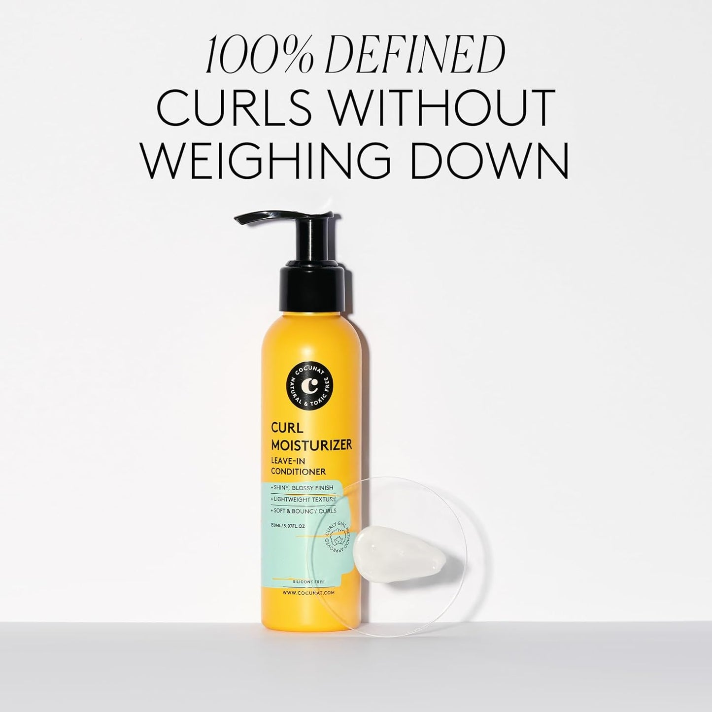 COCUNAT - Curl Moisturizer Leave-In - Curly Method Step 1 Styling Cream - Detangles, Hydrates & Preps Curls - Defines & Controls Frizz - Shiny, Smooth, Flexible Curl Finish - 150 ml