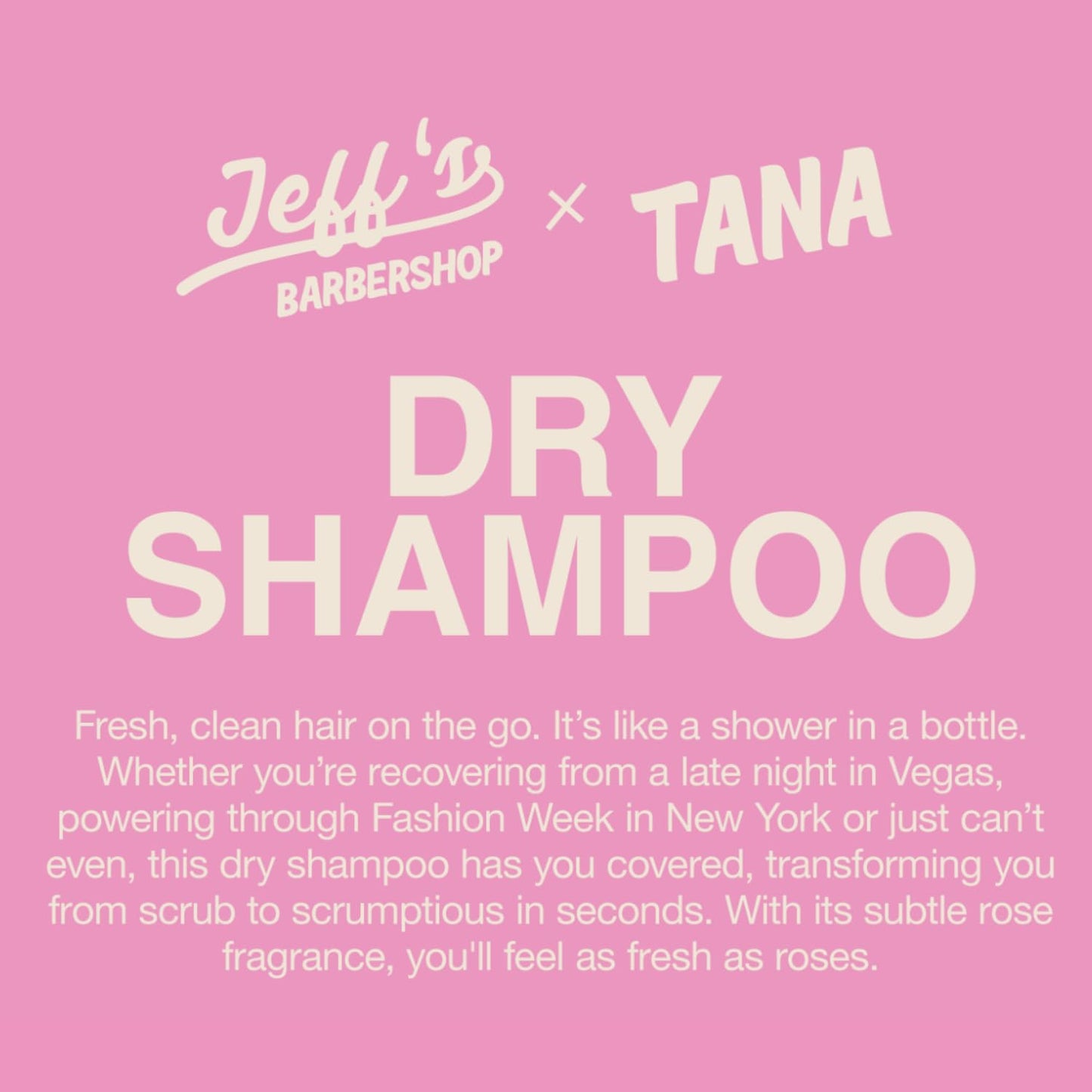 Jeff's Barbershop x Tana Mongeau Dry Shampoo, Clear Dry Shampoo Hair Spray, No White Residue, Talc Free, All Hair Types, 4.1 fl oz