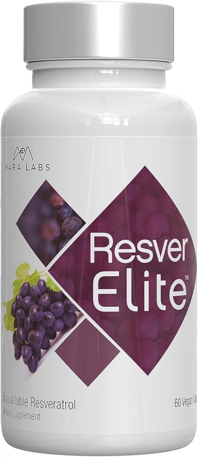 Mara Labs ResverElite | Bioavailable Resveratrol | Vegan, No Fillers, and Non-GMO | 60 Vegan Capsules