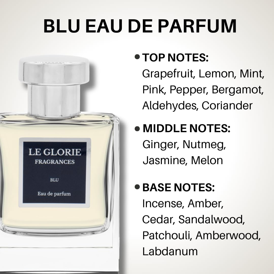 inspired by C-Hha Bl-ue EDP, Long Lasting 12-14 Hours Perfume Spray for Men, All Skin Types, Cruelty Free - 0.33 oz 10ml