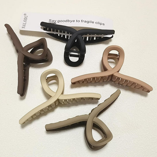 5 Inch Hair Claw Clips Extra Large No Slip Big Matte Clip for Curly Long Thick Hair Women, 5 Pack