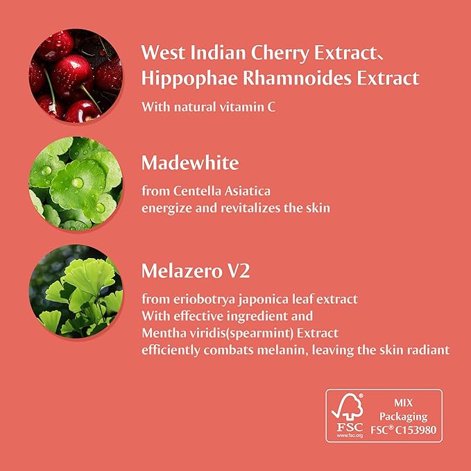 [Redence] 5% Niacinamide & 605,395ppm Natural Vitamin C Tone & Spot Serum for glow & Hydration - Gentle, Non-Sticky for Sensitive Skin, 1 fl Oz