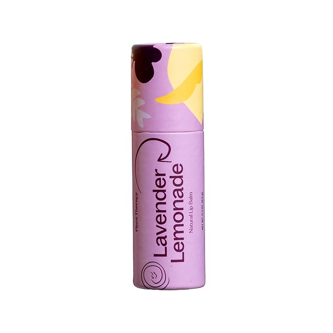 Plant Therapy Lavender Lemonade Natural Lip Balm 0.3 oz (8.5 g) Simple, Natural Ingredients & Packaged in Eco-Friendly Recyclable Cardboard