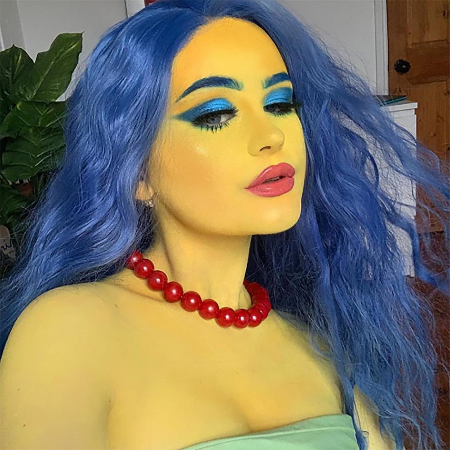 Mysense Yellow Face Body Hair Paint Stick,Water Based Washable Temporary Hair Color,Non-toxic Cream Body Paint for Adults and Kids Halloween Costume Tiger Cosplay Makeup,0.5oz