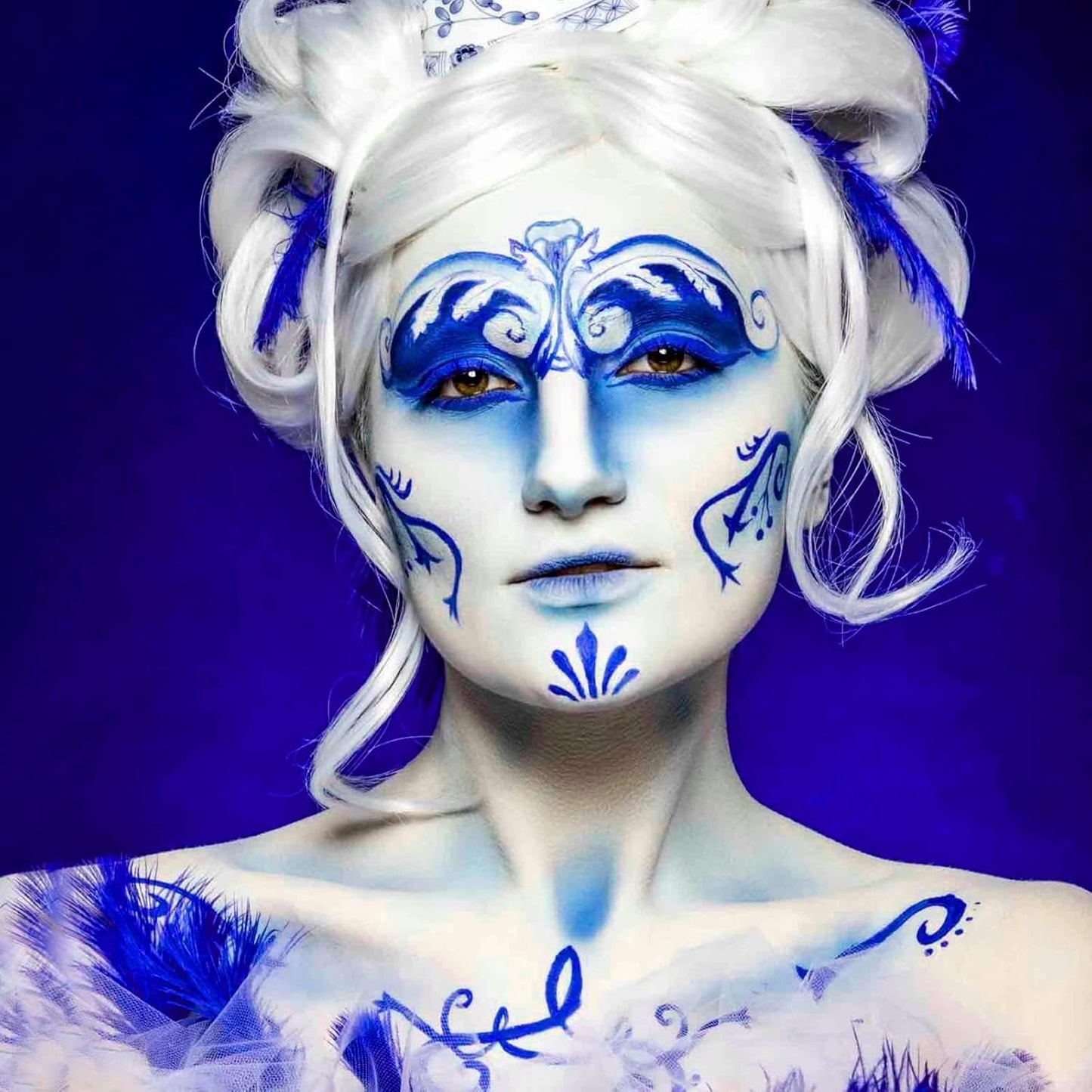 MEICOLY Royal Blue Face Body Paint Stick for Halloween SFX Avatar Smurf Mystique Alien SFX Makeup,Blue Face Paint for Adults and Kids,Waterproof Eye Black Stick for Baseball Softball Football Lacrosse