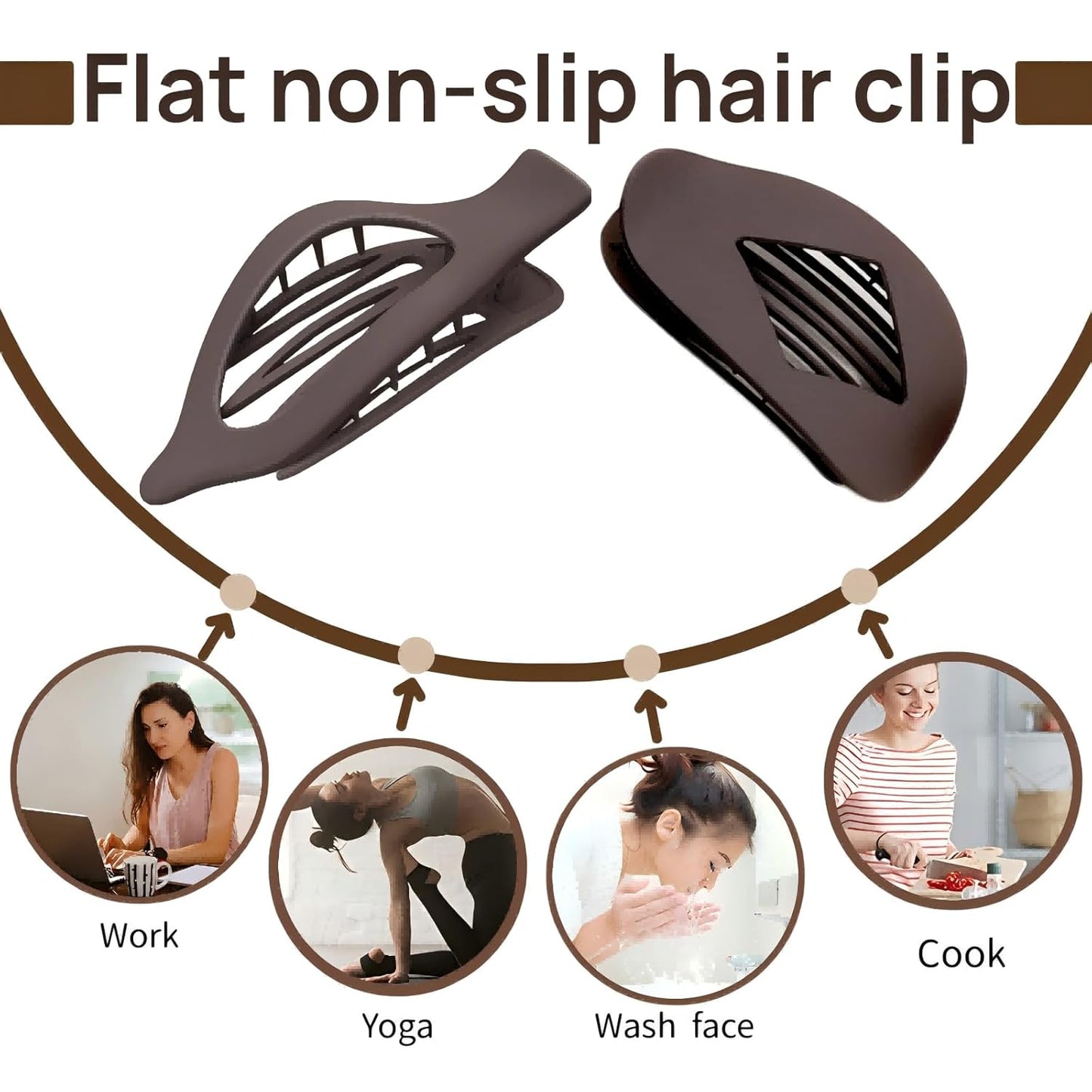 Large Matte Non-Slip Claw Hair Clip,Women French Flat Hair Clip Duckbill Clip,Suitable for Thick or Thin Hair