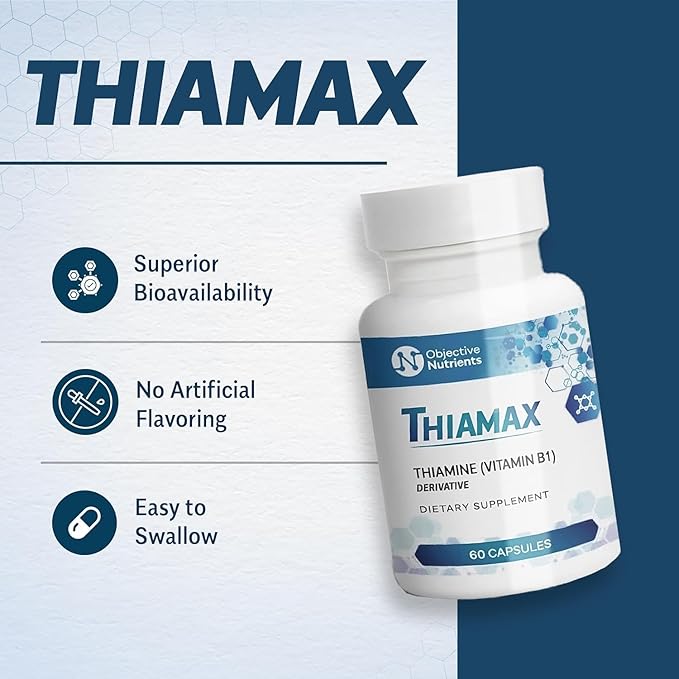 Thiamax Vitamin B1 (Thiamine TTFD) Capsules, 100mg, 60 60 Count