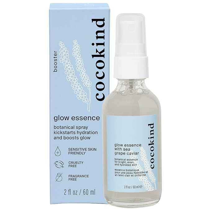 Cocokind Glow Essence with Sea Grape Caviar, Hydrating Primer and Facial Mist, Facial Moisturizer with Sea Buckthorn, Linoleic Acid, and Vitamin E