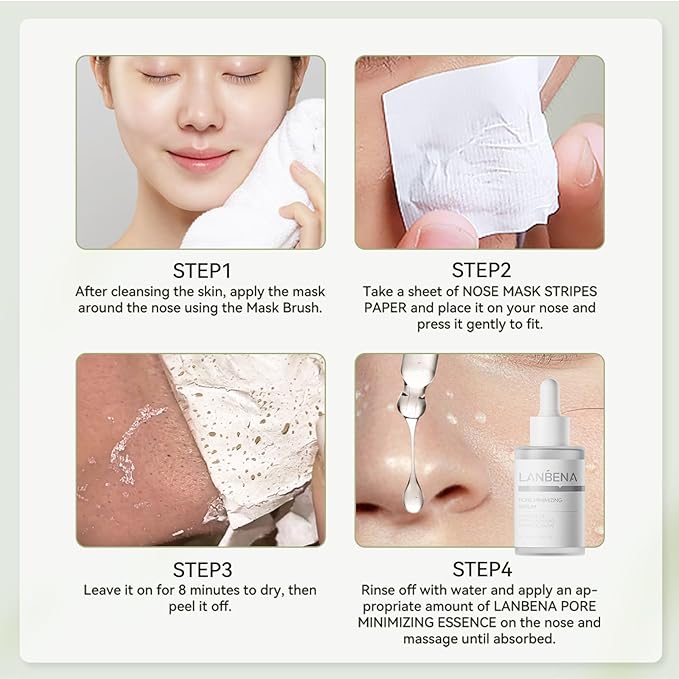 LANBENA Blackhead Remover Black Mask Charcoal Mask Peel off Mask Facial Pore Cleanser Purifying Face Mask Nose strips 1.06 Ounce