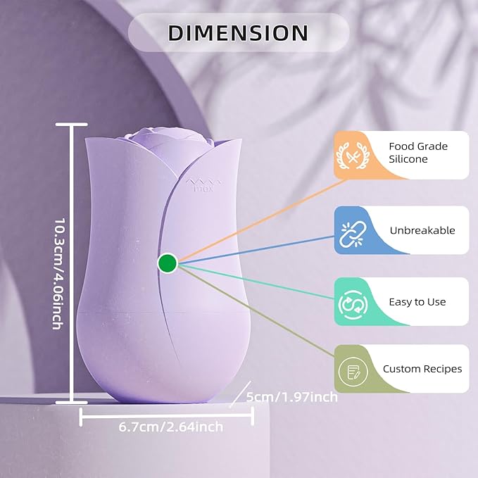 Ice Roller For Face，Cryo Cube Ice Roller For Facial And Eye,Skincare Tools,For Relieving Facial Edema, Shrinking Pores, And Lifting And Firming The Skin (Purple)