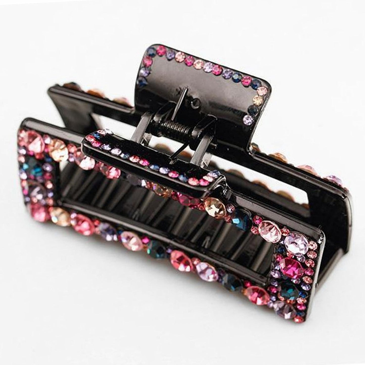 Rhinestone Crystal Hair Clips, 2 Pack Exquisite Hair Claw Clips Nonslip Hair Claws for Thick Long Hair, Fashion Hair Clamp Accessories for Women Ladies Strong Hold Hair Barrette for Hair Styling