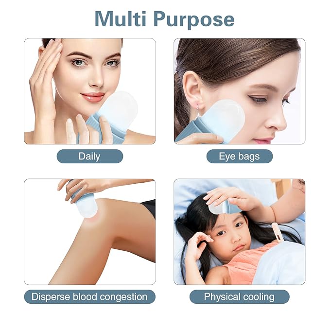 Ice Face Roller, Ice Roller for Face and Eye,Puffiness Relief,Face Roller Skin Care,Naturally Tone and Tighten,Silicone Facial Massage Ice Mold,Reusable Face Massage,Ice Mold for Face Beauty (Black)