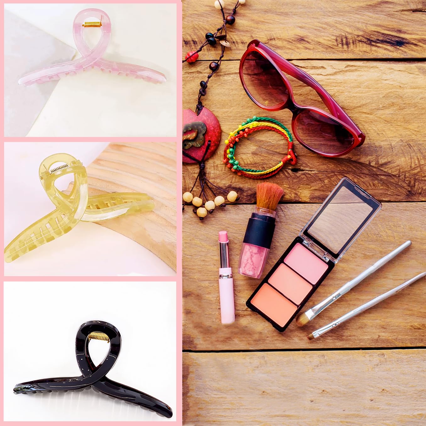 Large Hair Claw Clips Non-Slip Large Claw Hair for Women and Girls, Strong Hold Banana Jaw Clips for women 6 pcs