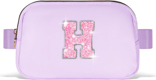 Monogrammed Gifts for Girls Women - Fanny Pack for Kids Teens,Crossbody Bag for Women Trendy Everywhere Belt Bag Monogrammed Crossbody Bag Waist Pack | Lavender,Initial H