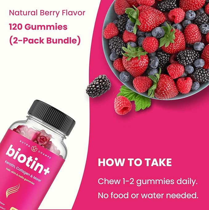 NutraChamps Biotin & Biotin+. The Complete Duo for Hair, Skin and Nails. Biotin, Collagen, Keratin & More