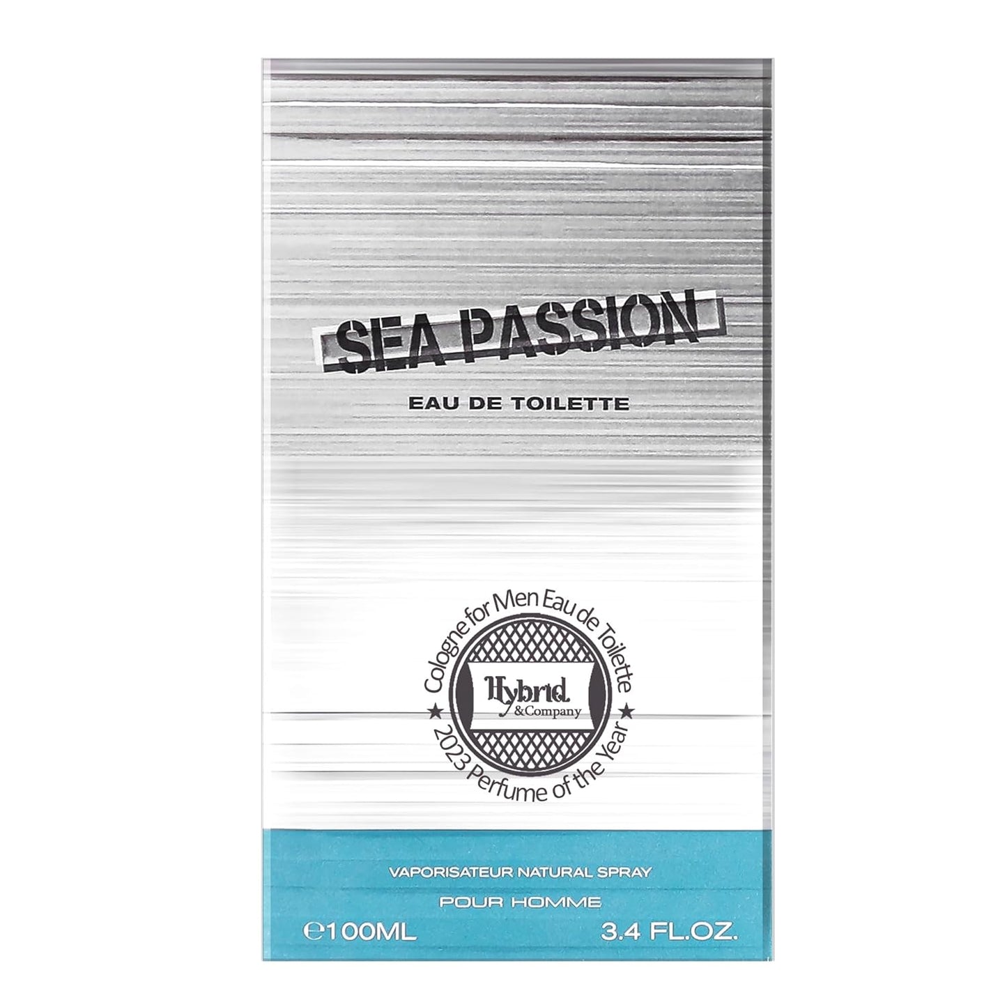 Hybrid & Company Sea Passion Pour Homme Eau De Toilette Natural Spray Vaporisateur,3.4FL.OZ