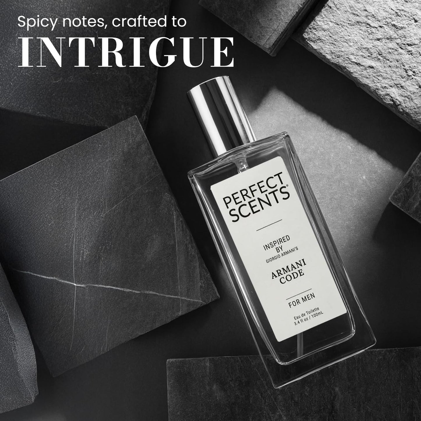 Perfect Scents Fragrances, Inspired by Giorgio Armani’s Armani Code, Men’s Eau de Toilette, CLEAN, Vegan, Paraben-Free, Phthalate-Free, Never Tested on Animals, 3.4 Fluid Ounces