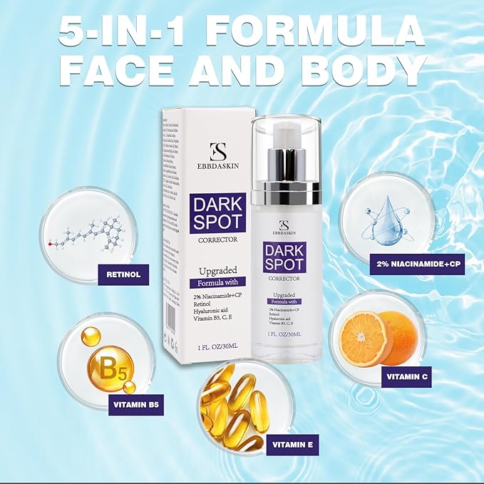 [Upgraded] Dark Spot Remover for Face, Dark Spot Correcting Glow Serum with Niacinamide Retinol and Vitamin C, Rapid Skin Brown Spot Remover, Sun Spot Age Spot Corrector for Daily Skincare 1FL,OZ/30ML