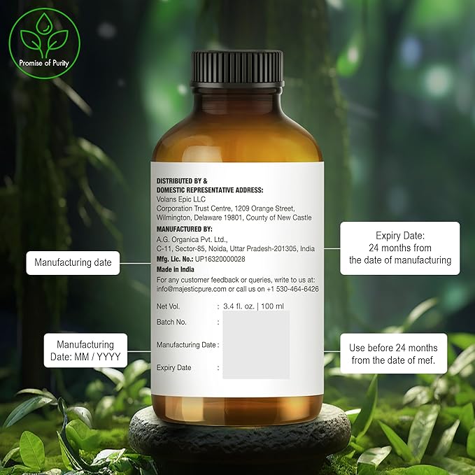 MAJESTIC PURE Tea Tree Essential Oil with Glass Dropper | 100% Pure and Natural Tea Tree Oil | Premium Grade Essential Oils for Diffusers, Skin, Aromatherapy, Massage | 3.4 Fl Oz (Pack of 2)
