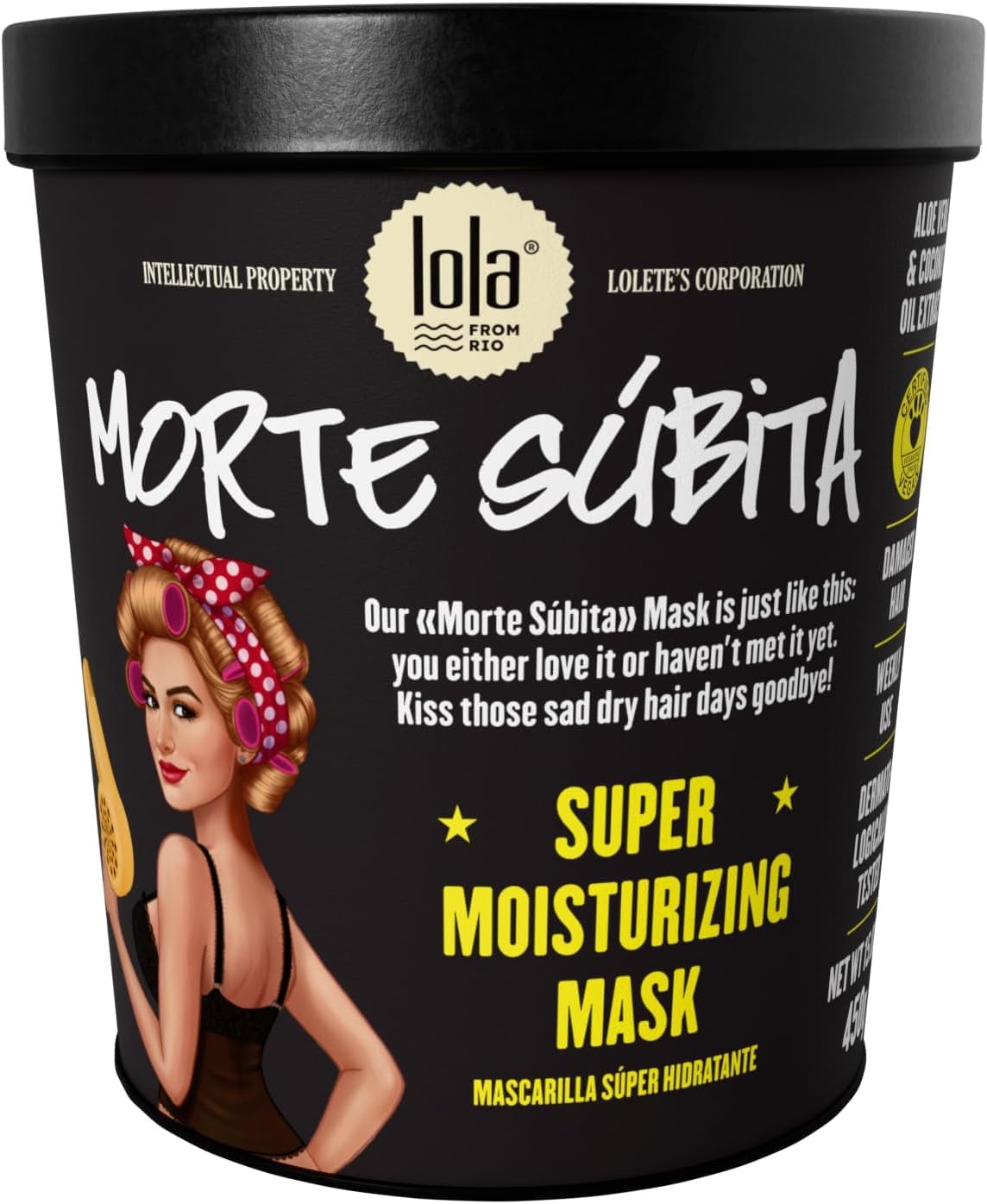 Lola From Rio - Morte Subita - Intensive Treatment Hair Mask For All Types of Dry, Damaged, Frizzy, Chemically Treated Hair 15.87 oz