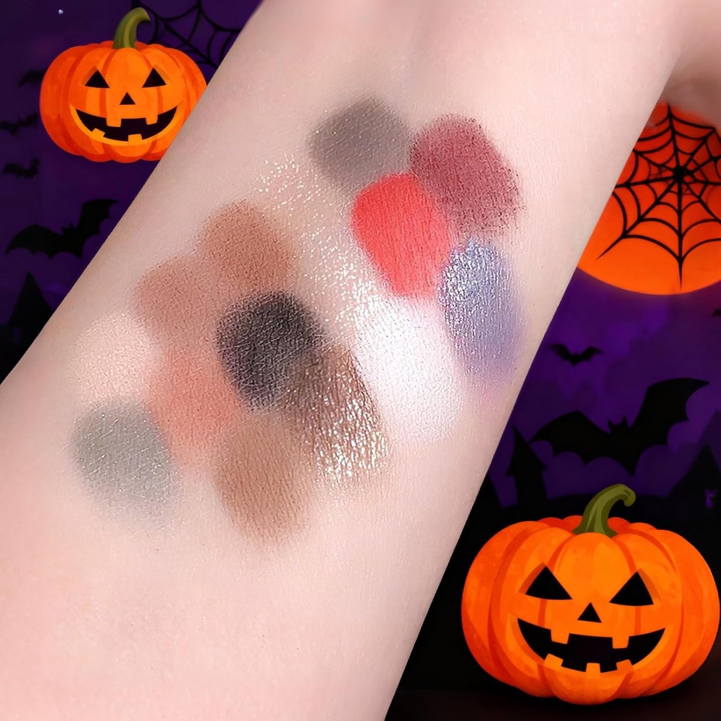 Erinde Red Eyeshadow Palette, 15 Colors Burgundy Gray Silver Eye Shadow Pallet, Matte, Shimmer, Glitter & Metallic, Highly Pigmented Blendable Makeup Kit for Halloween Costume, Cosplay & Party Looks