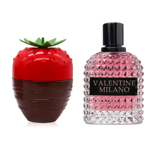Women's Perfume Combo Set Milano Women&Strawberry Floral Fruity Fragrance Eau De Parfum Elegant 100ml Bottle Natural Spray Each for Daily Used