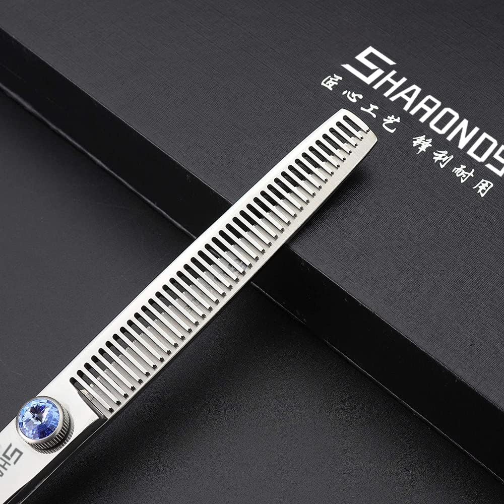 professional haircut scissors rose gold high hardness sharp 440c hairdresser hairstyle trim and hair sparse (7-inch 2pc-A)