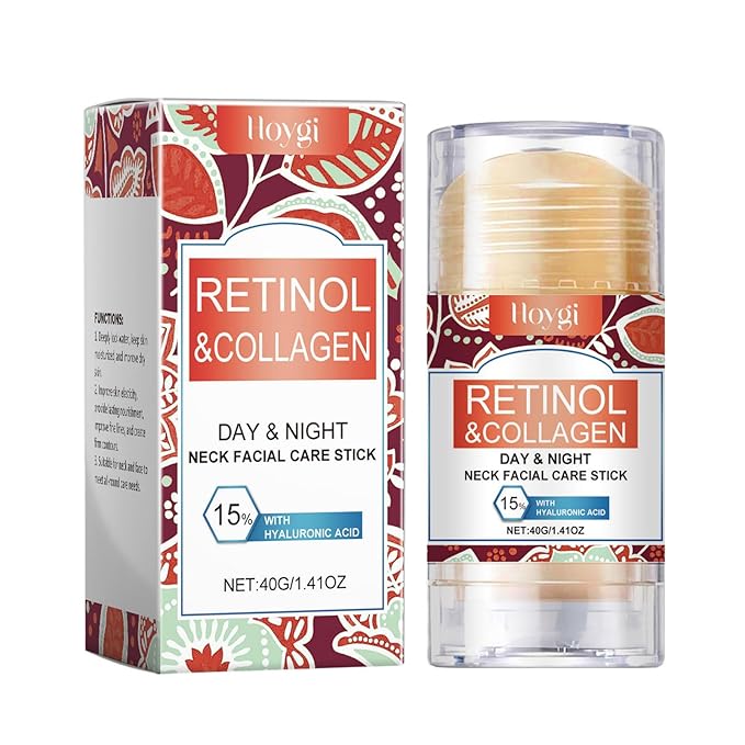 Retinol & Collagen Neck Facial Care Stick, Anti Aging Neck and Décolleté Firming Cream - Tighten and Hydrate Skin Day & Night Neck Tightening Cream Firm Repair Sagging Rejuvenates Skin