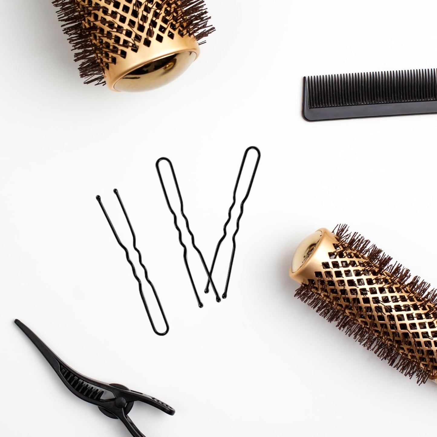 Set of 100 premium U-shaped hair pins, measuring 6cm/2.4 inches, perfect for women, girls, and hairdressers. with a clear storage box and is suitable for all hair types(Black) (100 Pins)