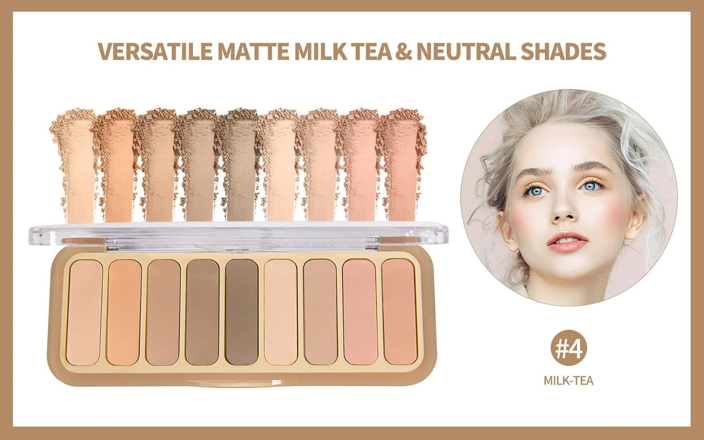 9 Colors Mini Matte Naked Eyeshadow Palette High Pigmented Peach Eye Shadow Powder Ultra-Blendable Waterproof Long Lasting Neutral Nude Makeup Pallet Suitable for Older Women