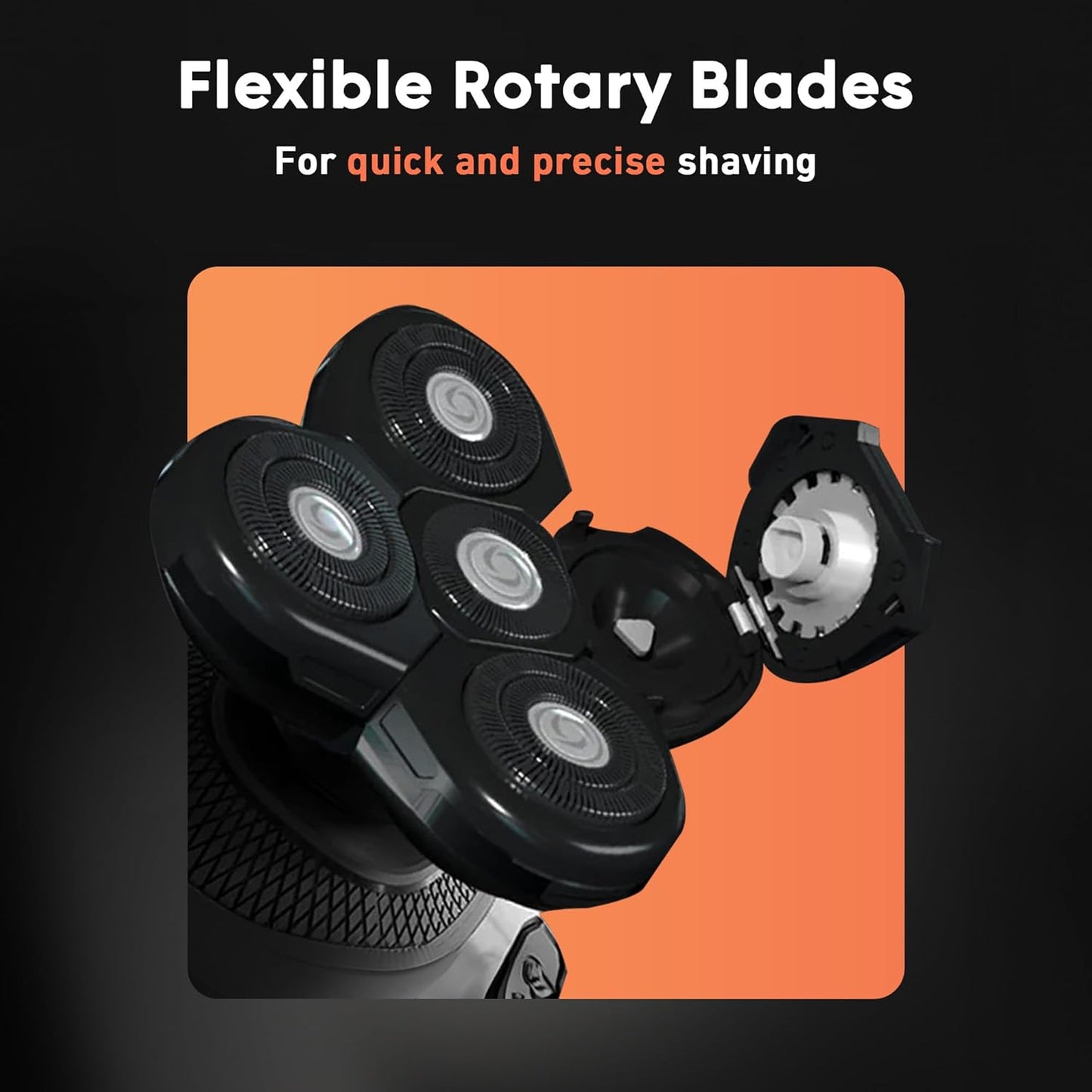 Groomie BaldiePro Cordless Bald Head Shavers for Men, Blade Refill - Waterproof Electric Head Shavers Replacement Head - Men's Rotary Head Razor for Bald Men for Smooth Shave