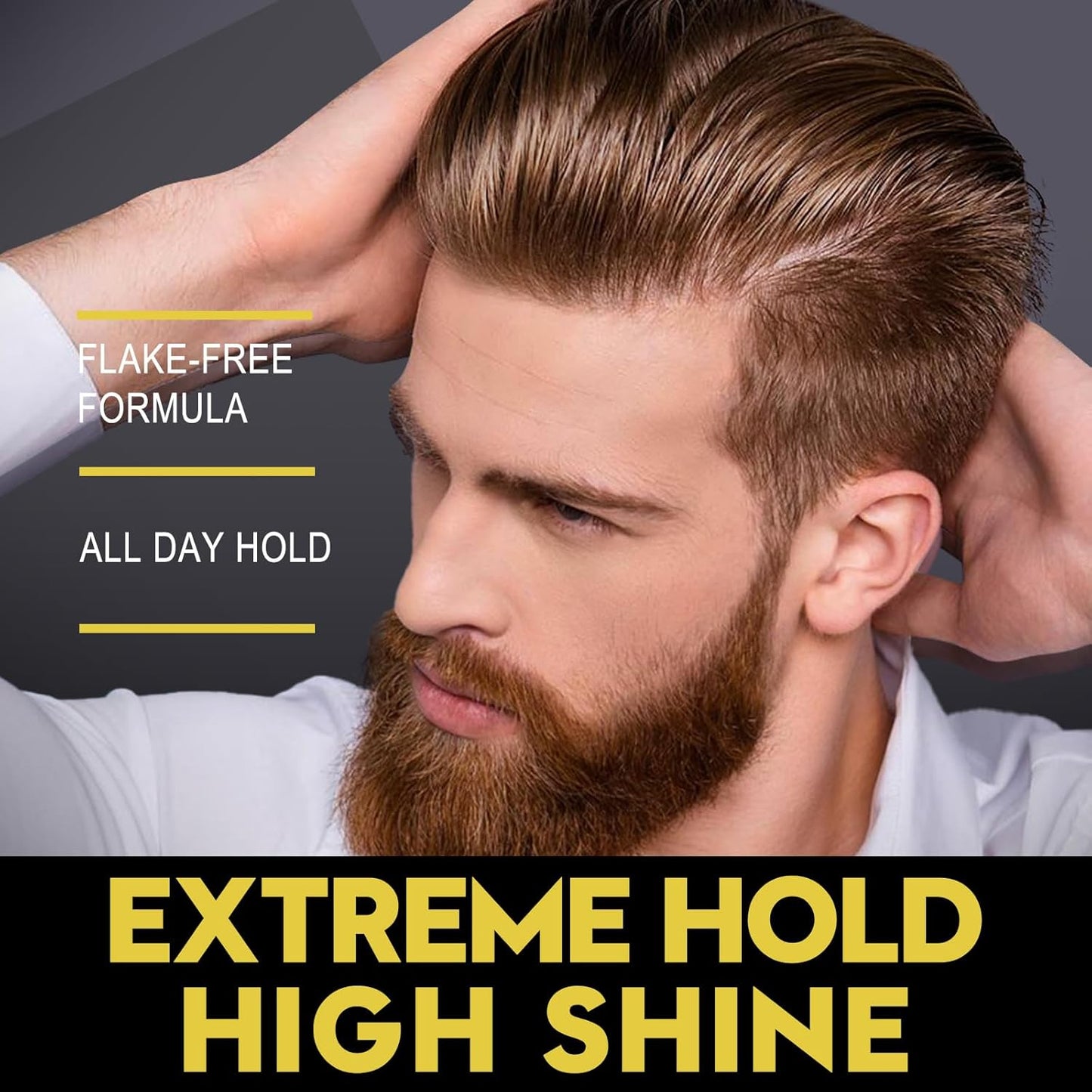 JVR Men's Hair Pomade, Hair Styling Pomade For Men, Strong Hold with High Shine Hair Gel Water Based Hair Cream Flake Free, Easy To Wash Out For All Hair Types
