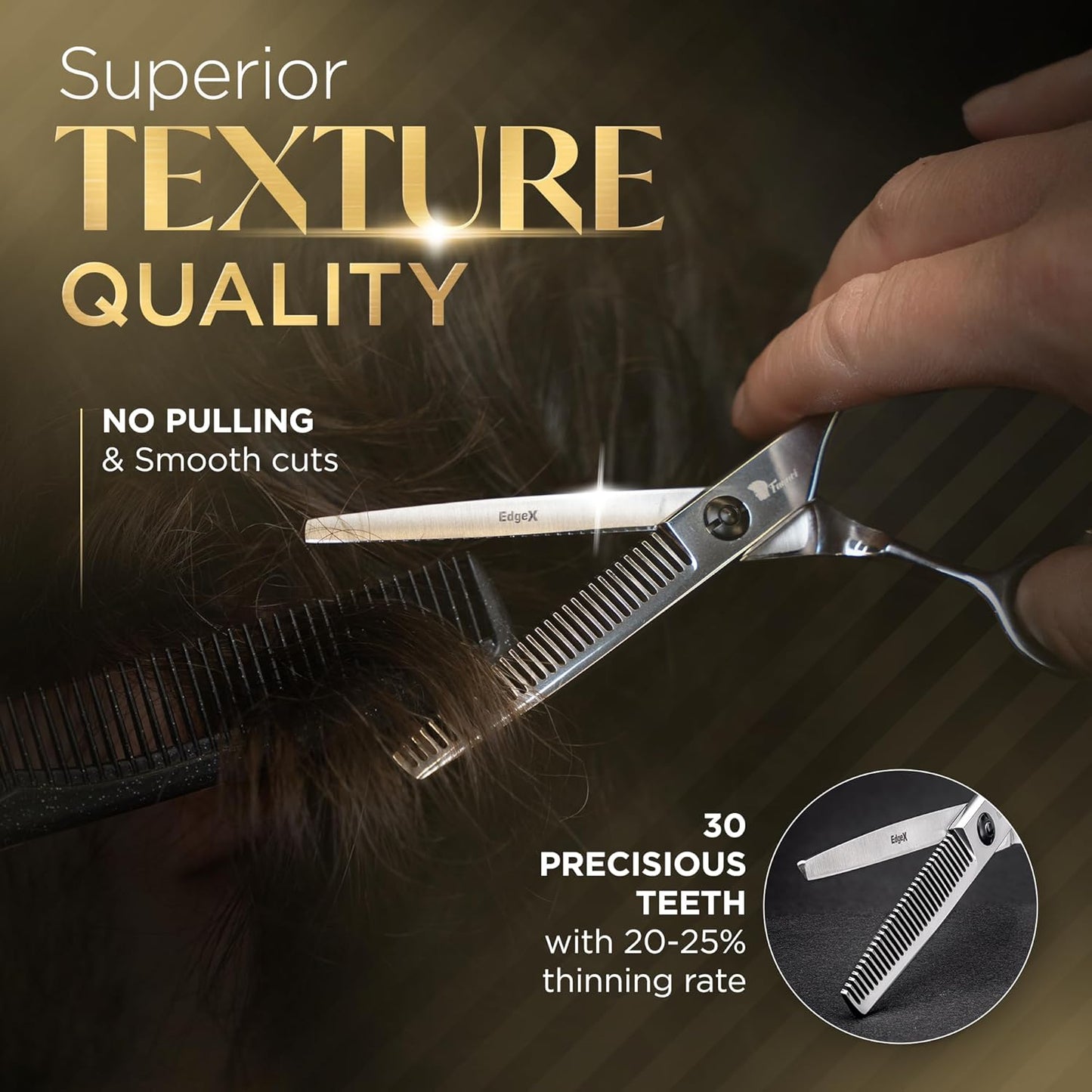 Fagaci Hair Cutting Scissors Set 6" Razor-Sharp, Professional Hair Scissors with Precise Cut and No Snag, Thinning Shears for Haircutting, Lasting Sharpness and Durable Steel Haircut Barber Shears