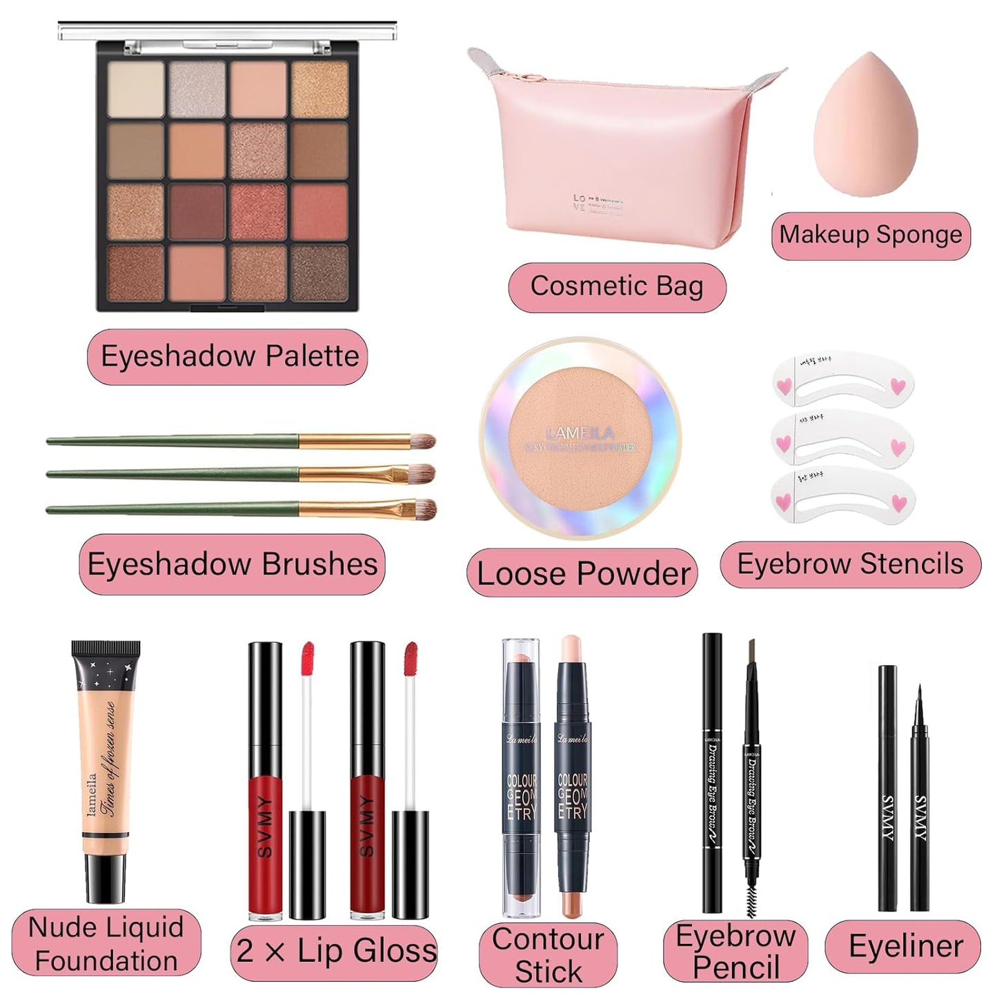 Makeup Set for Women, Makeup Full Kit for Beginners & Professionals, Travel Makeup Set for Teens & Adults, Makeup Gift Set for Girls, Eyeshadow Palette, Lip Gloss, Face & Eye Make up