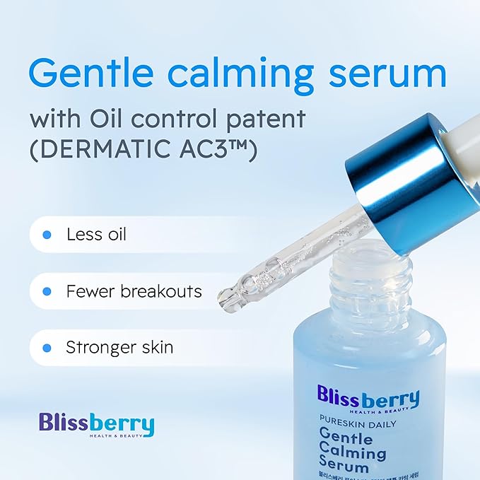 Blissberry 0.1% Salicylic Acid Acne Serum - Hydrating Serum Soothing Moisturizer, Salicylic Acid for Blackheads & Whiteheads Pores, Reduce Excess Oil & Bumpy Texture, 0.5 Fl Oz