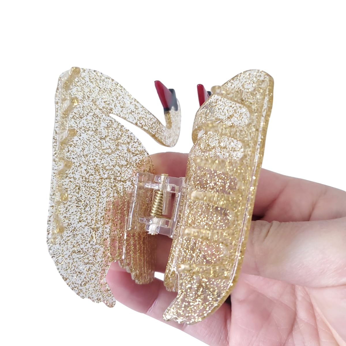 Gold Swan Hair Clips,Cellulose Acetate Hair Clips,Small Claw Clips for Girl,Hair Accessories